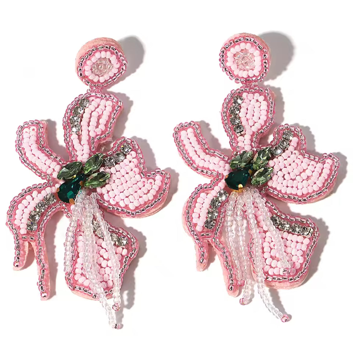 Hibiscus Beaded Earrings
