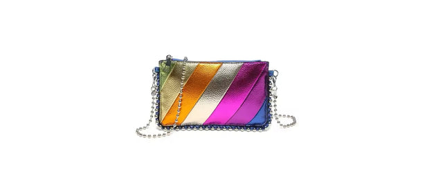 Striped Metallic Clutch