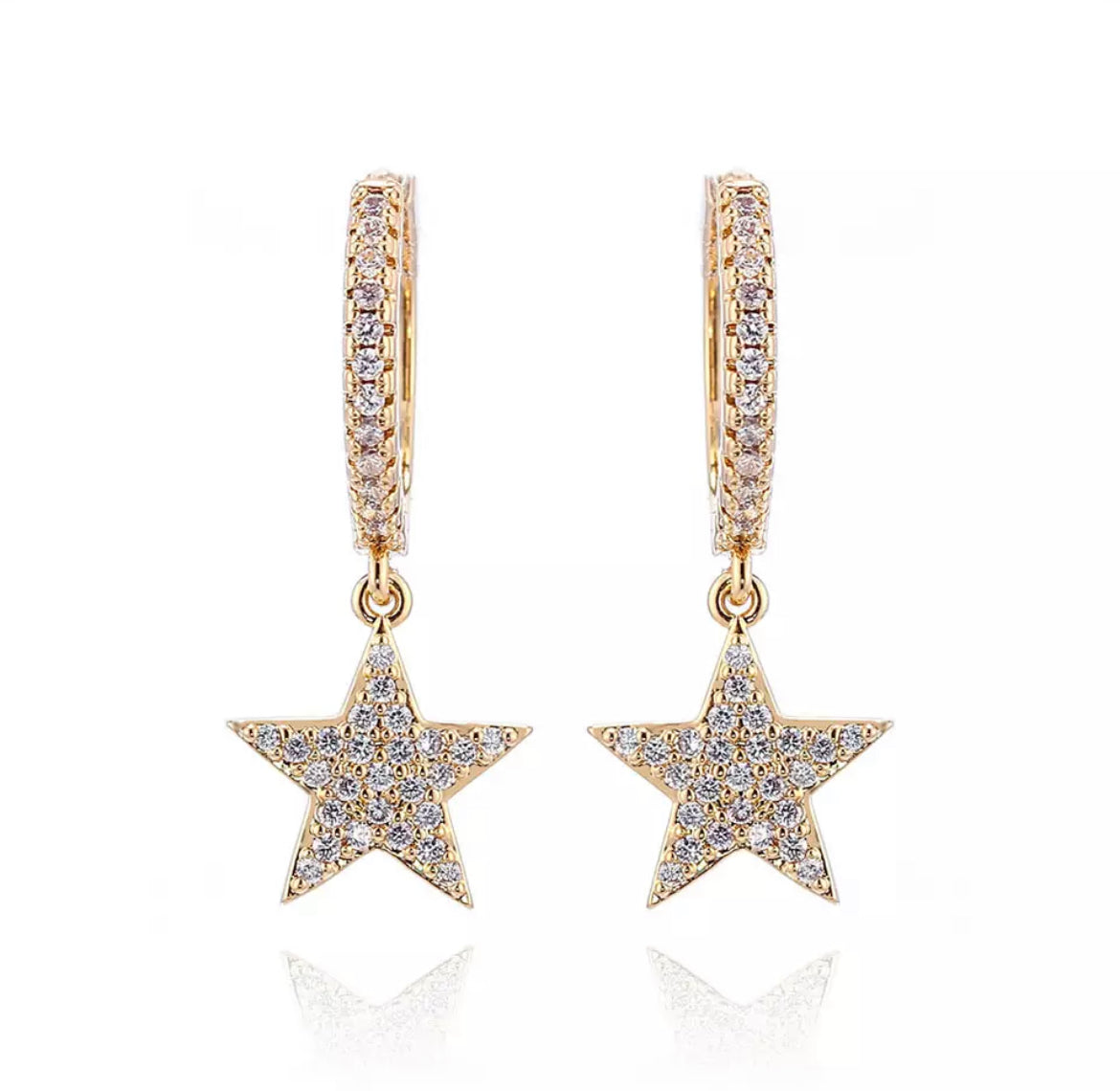 Pave Star Hoops