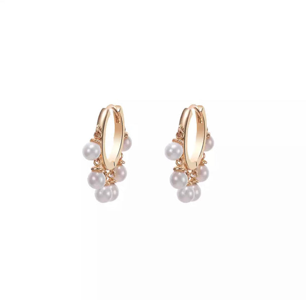 Mini Pearl Hoops
