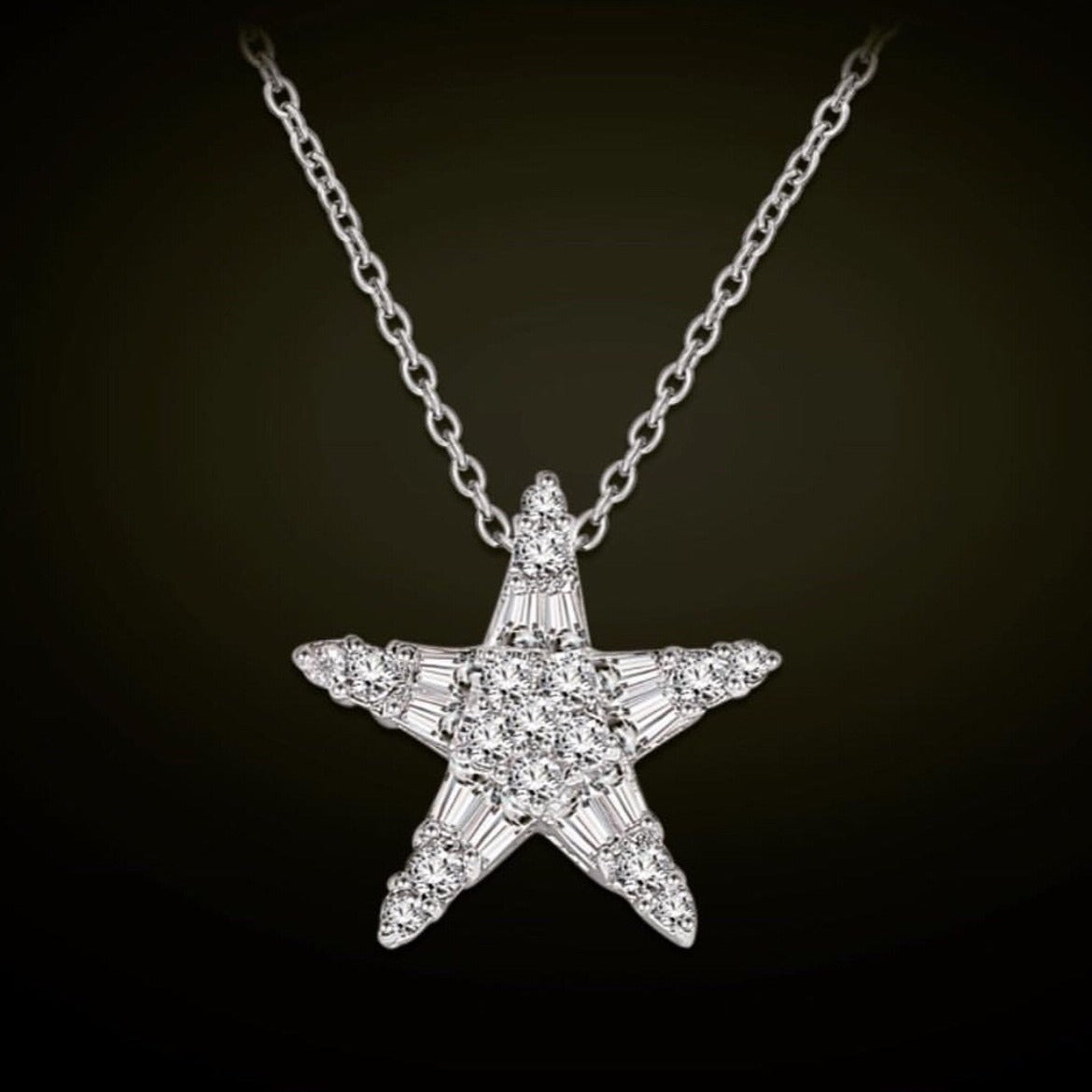 Fine Star Pendant Necklace - Silver