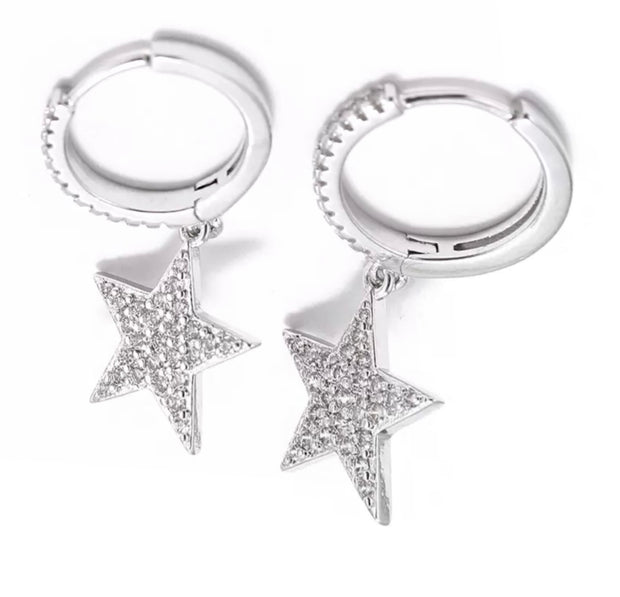 Pavé Star Hoops
